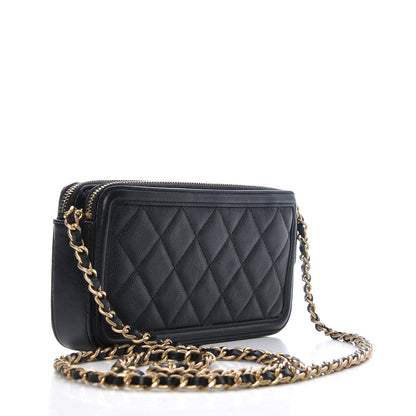 Chanel Caviar Quilted CC Filigree Clutch With Chain Black 3 of 9