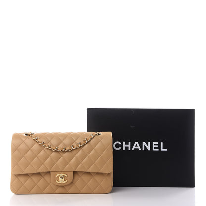 Chanel Lambskin Quilted Medium Double Flap Beige 9 of 9