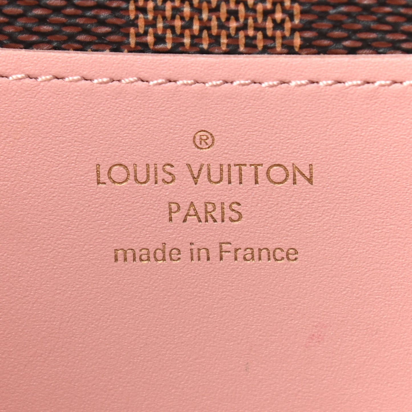 Damier Ebene Croisette Chain Wallet Rose Ballerine