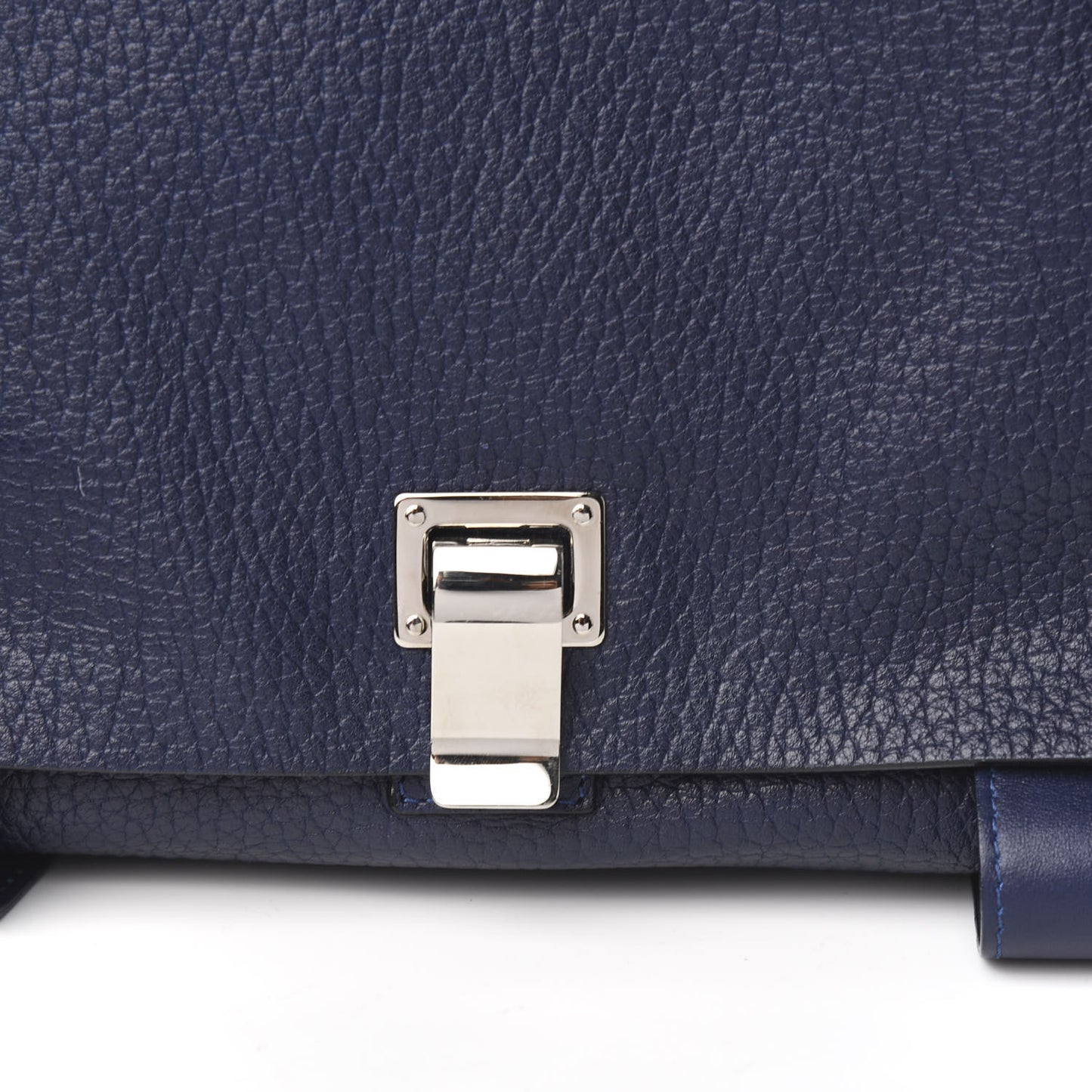 Pebbled Calfskin Double Sided PS Courier Bag Indigo