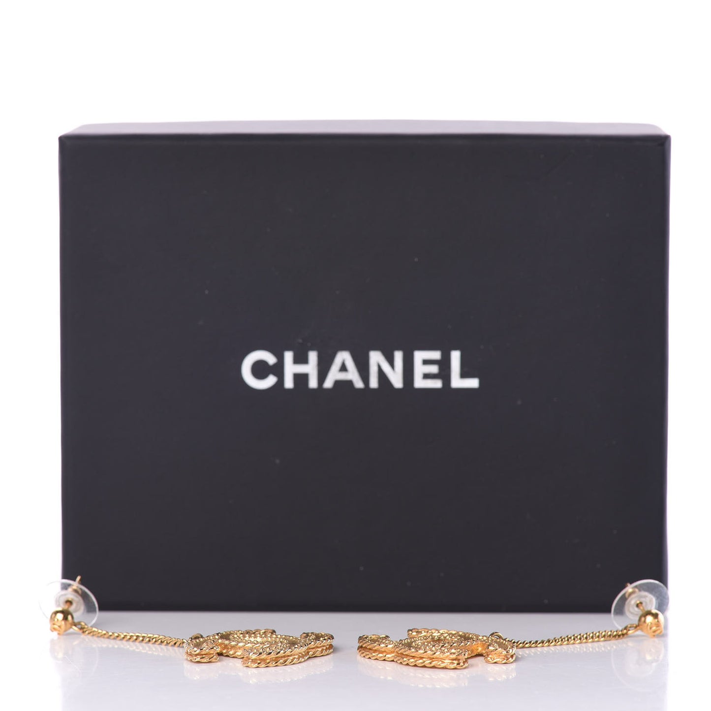 CC Drop Earrings Matte Gold