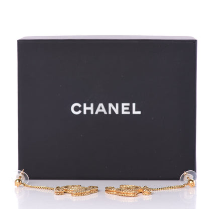 Chanel CC Drop Earrings Matte Gold 4 of 4