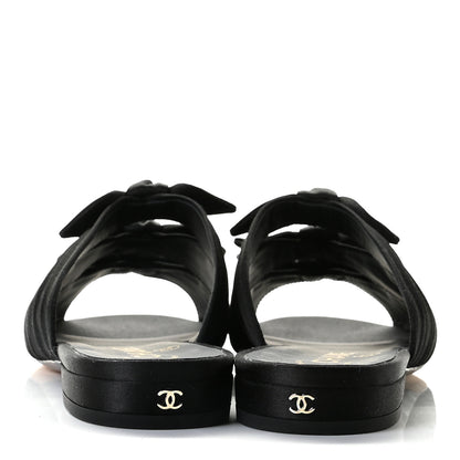 Chanel Satin Bow Mules 37.5 Black 5 of 11