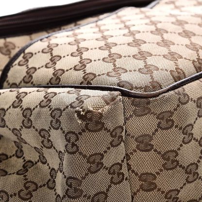 Gucci Monogram Natural Pigskin Large Diaper Bag Beige Ebony Cocoa Dark Chocolate 12 of 18