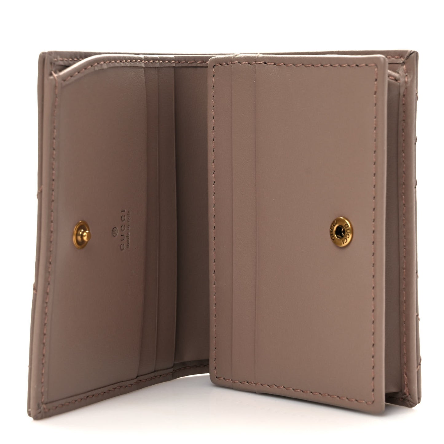 Calfskin Matelasse GG Marmont Card Case Wallet Porcelain Rose
