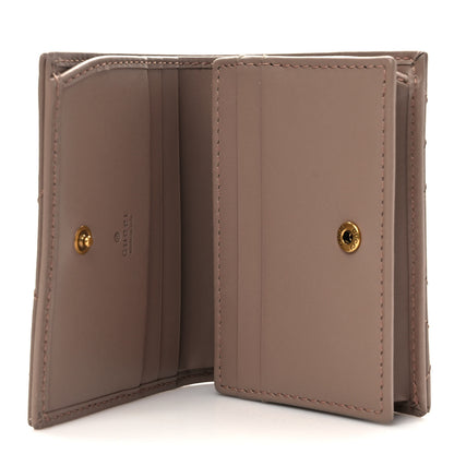 Gucci Calfskin Matelasse GG Marmont Card Case Wallet Porcelain Rose 5 of 7