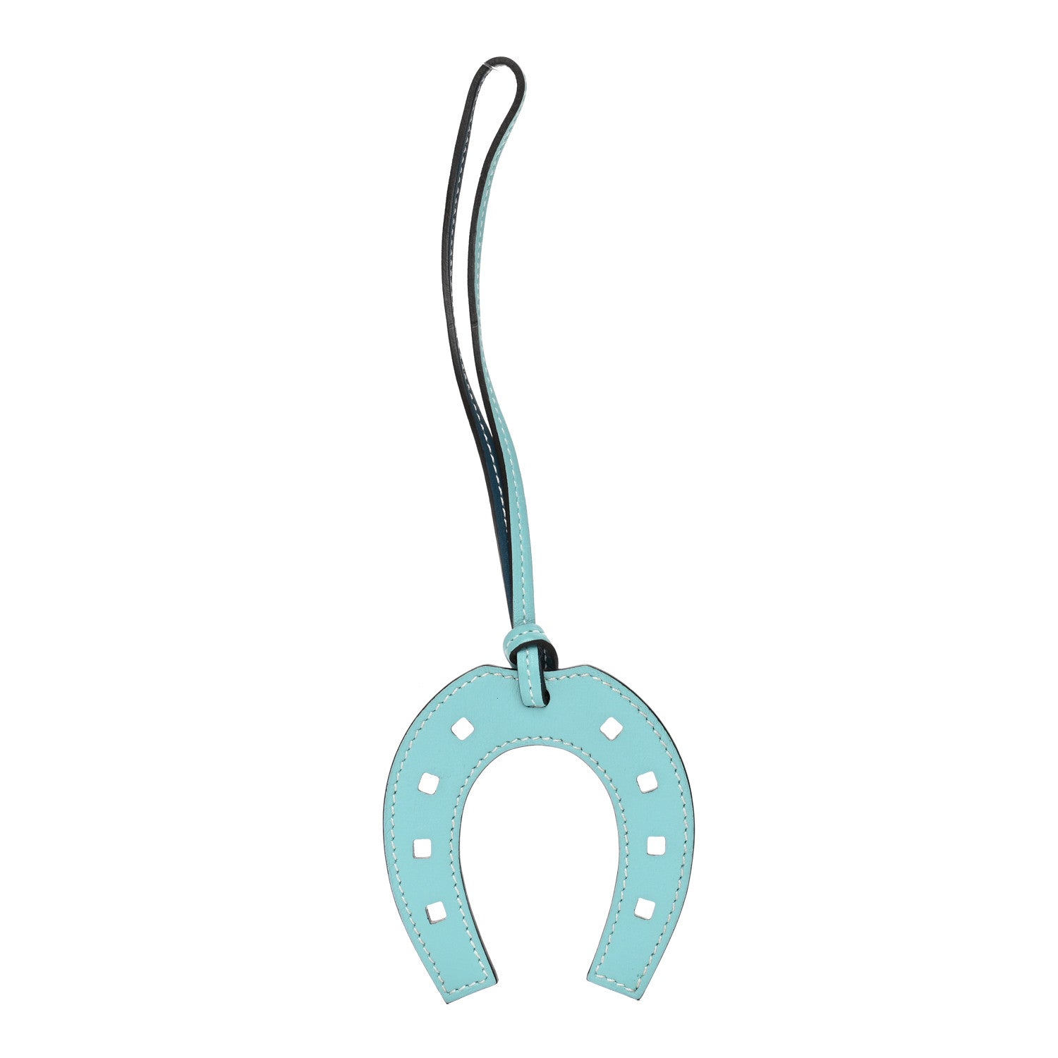 Hermes Swift Paddock Horseshoe Bag Charm Bleu Atoll Colvert 1 of 4