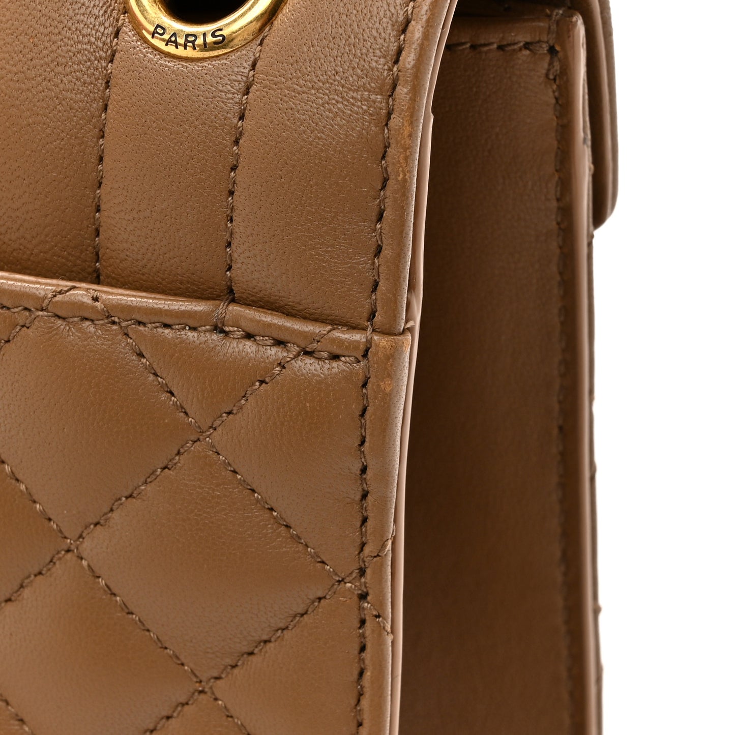 Lambskin Mixed Matelasse Triquilt Medium Monogram Satchel Dark Cork