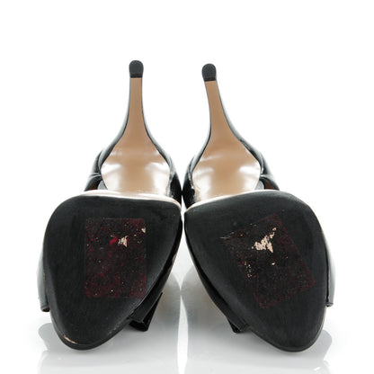 Valentino Garavani Patent Couture Bow Peep Toe d'Orsay 15/110mm Pumps 41 Black 5 of 8
