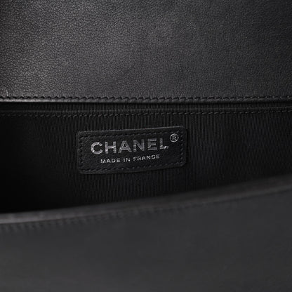 Chanel Calfskin Chevron Quilted Medium Boy Flap Black 8 of 11