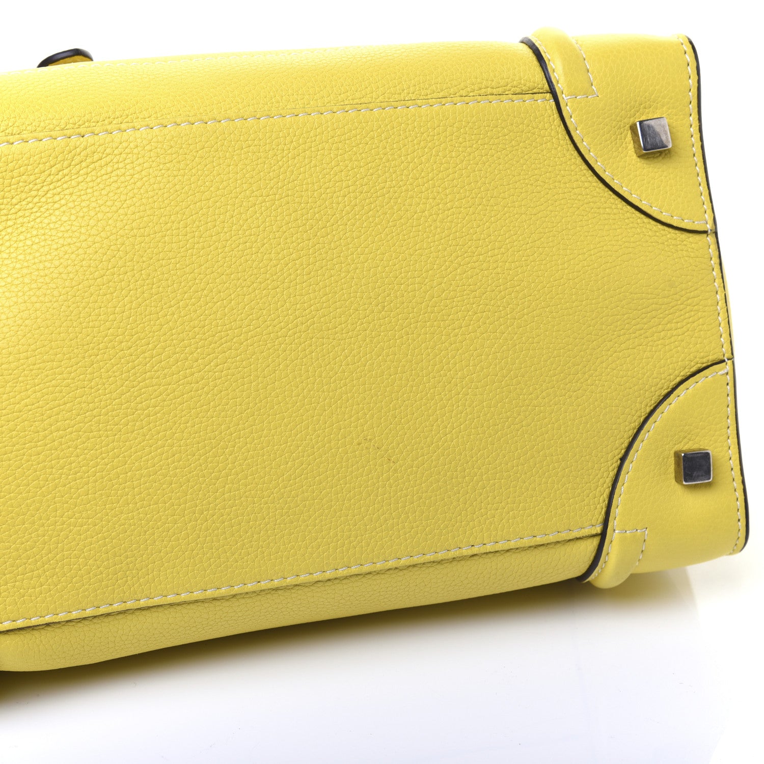 Celine Drummed Calfskin Mini Luggage Citron 18 of 18