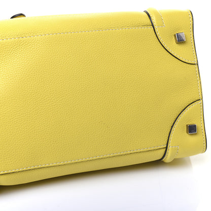 Celine Drummed Calfskin Mini Luggage Citron 18 of 18
