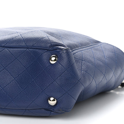 Chanel Grained Calfskin Stitched CC Pocket Tote Navy Blue 9 of 13