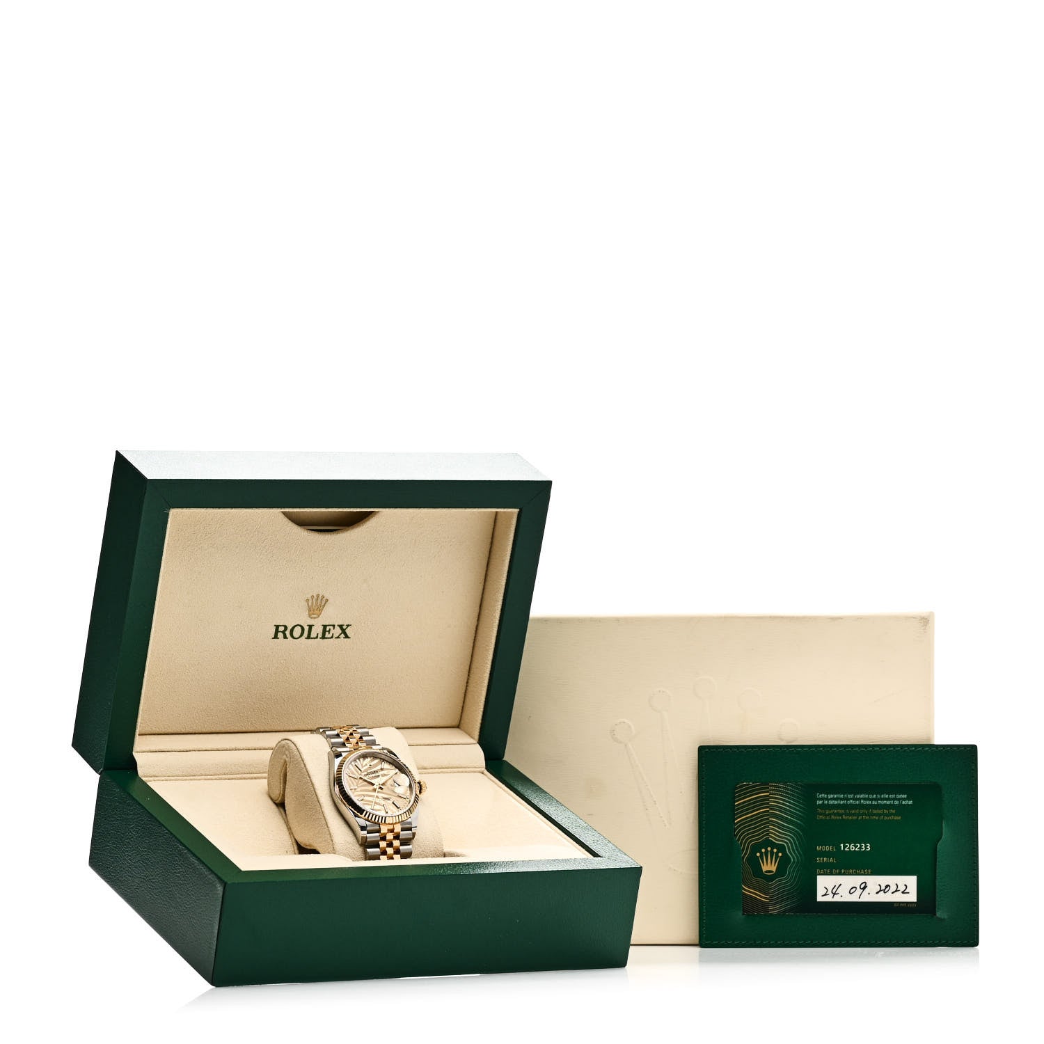 Rolex Stainless Steel 18K Yellow Gold 36mm Oyster Perpetual Datejust Watch Golden Palm 126233 5 of 5