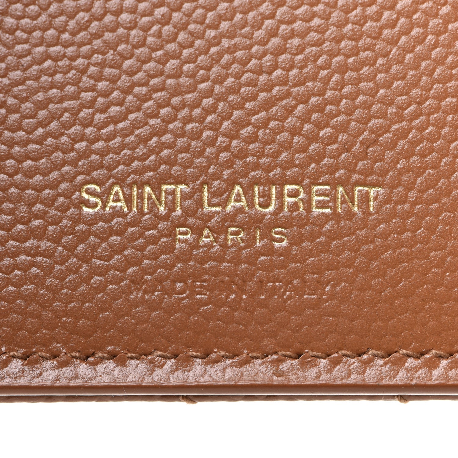 Saint Laurent Grain De Poudre Matelasse Chevron Monogram Zipped Card Case Natural Dark 6 of 7