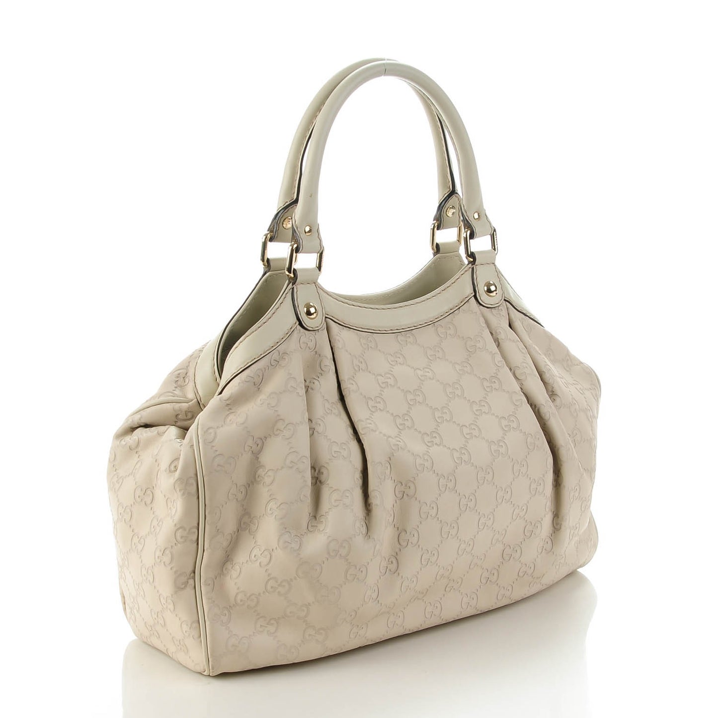Guccissima Medium Sukey Tote Mystic White