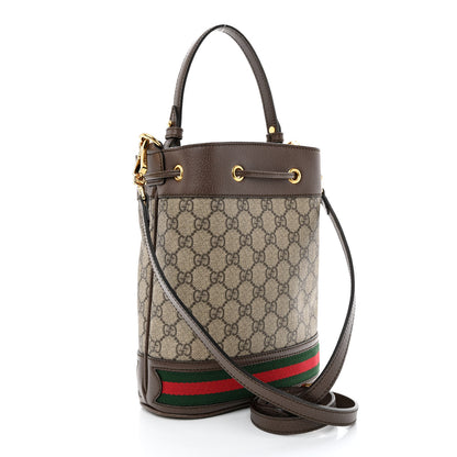 Gucci GG Supreme Monogram Web Small Ophidia Bucket Bag Brown 3 of 10