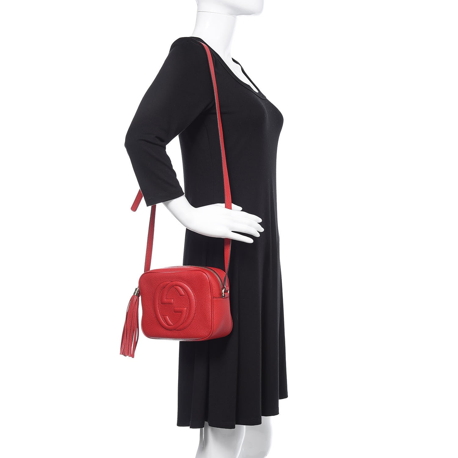Gucci Pebbled Calfskin Small Soho Disco Bag Tabasco Red 2 of 11