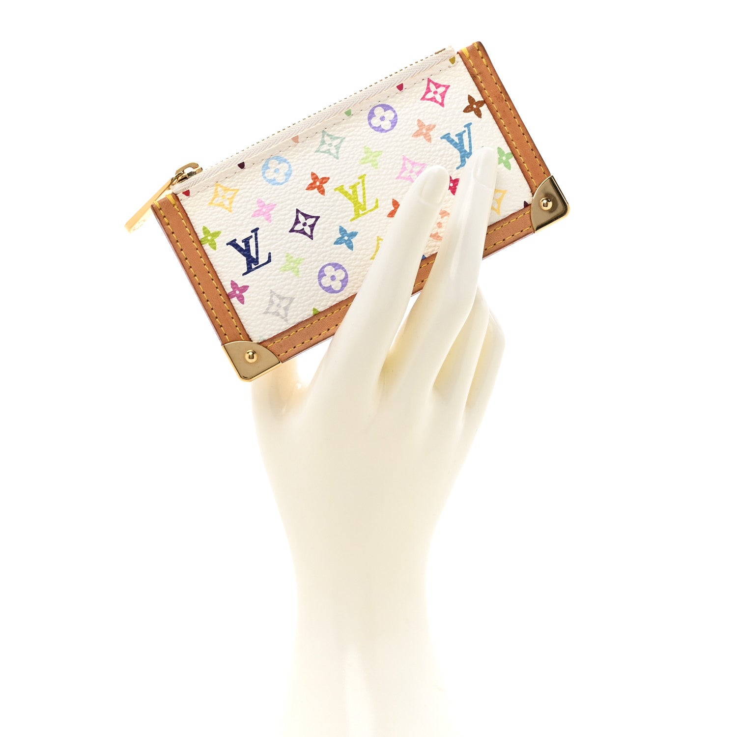 Louis Vuitton Monogram Multicolor Key Pouch White 2 of 8