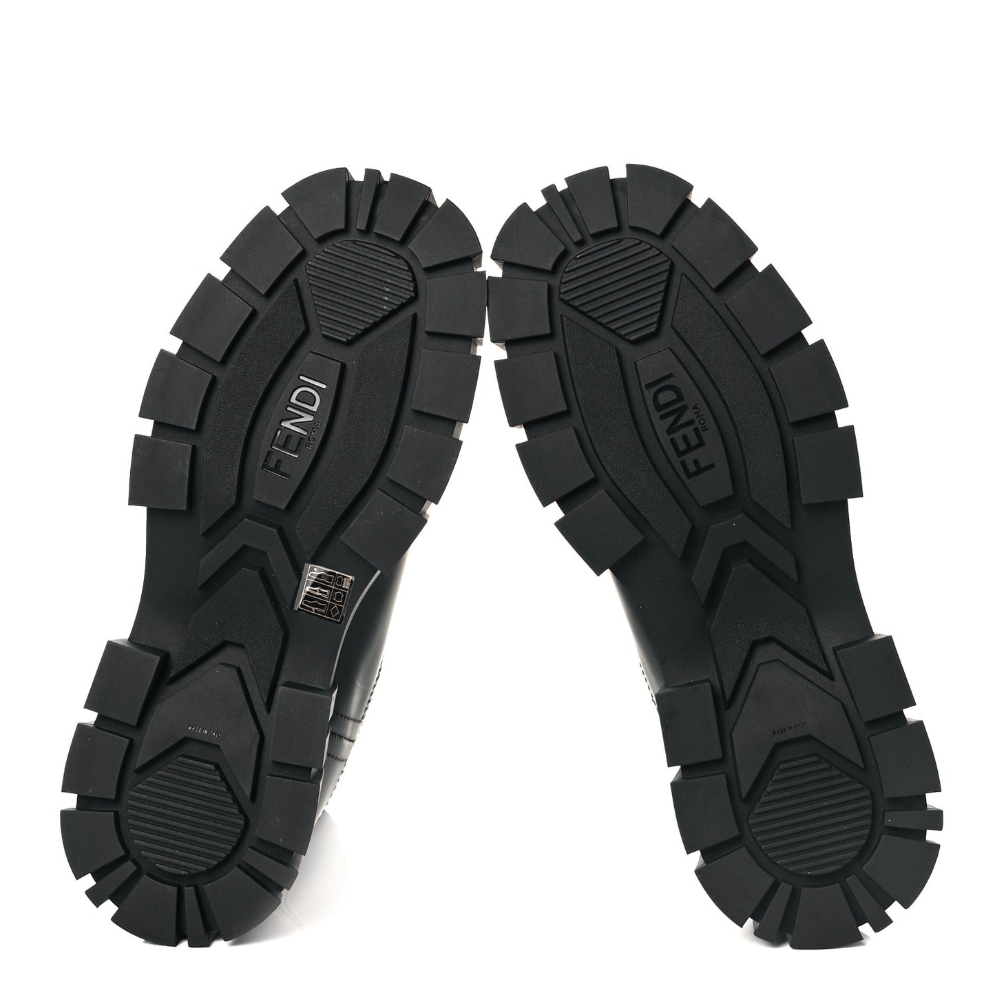 Calfskin Rubber Mens Fendi Force Chelsea Boots 7.5 Black