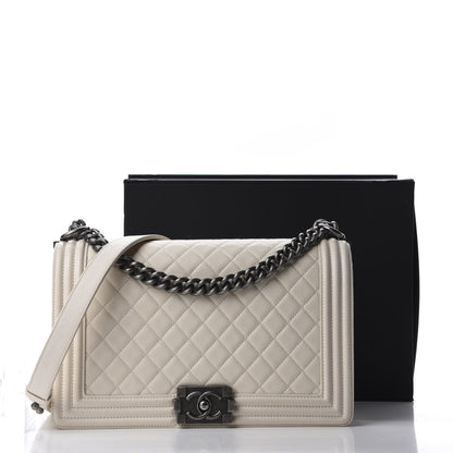 Chanel Caviar Quilted New Medium Boy Flap White 13 of 13