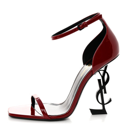 Saint Laurent Patent Opyum 110 Sandals 38.5 Hot Red 1 of 10