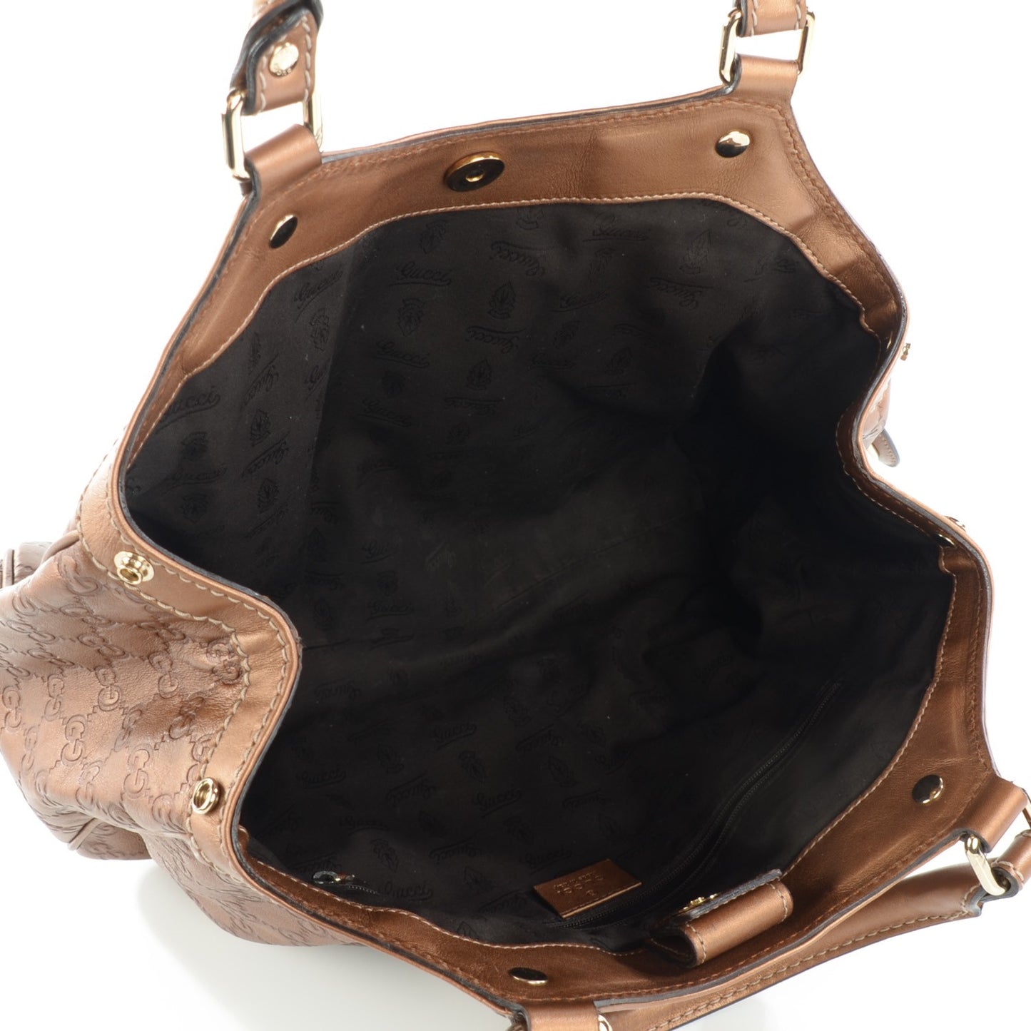 Metallic Guccissima Medium Sukey Tote Bronze