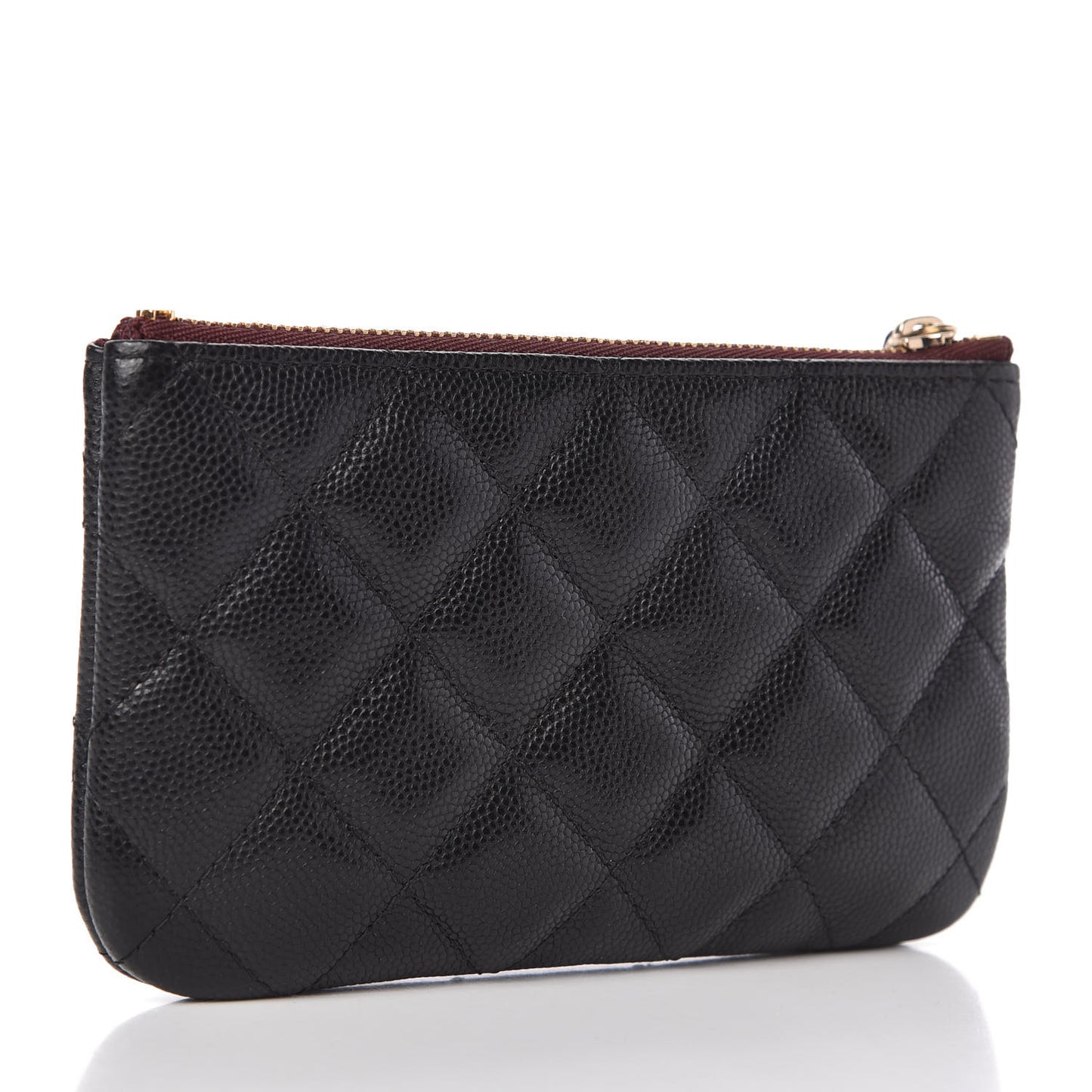 Caviar Quilted Small Cosmetic Case Black