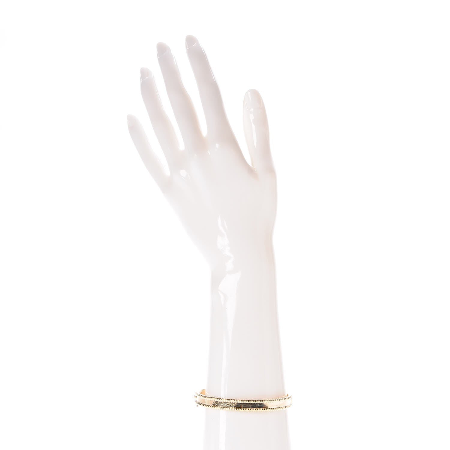 Van Cleef & Arpels 18K Yellow Gold Perlee Signature Bangle Bracelet M 2 of 8