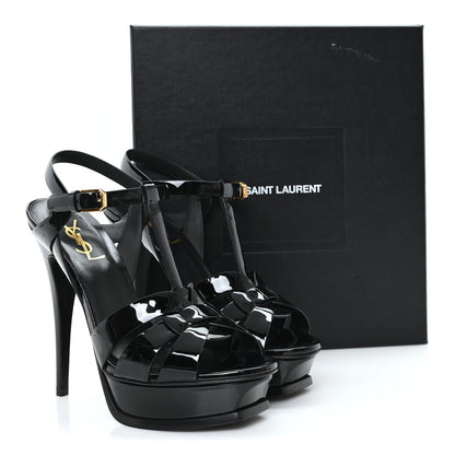 Saint Laurent Patent Tribute 105 Platform Sandals 39 Black 10 of 10