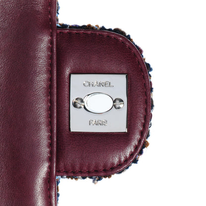Chanel Tweed East West Flap Burgundy 9 of 9