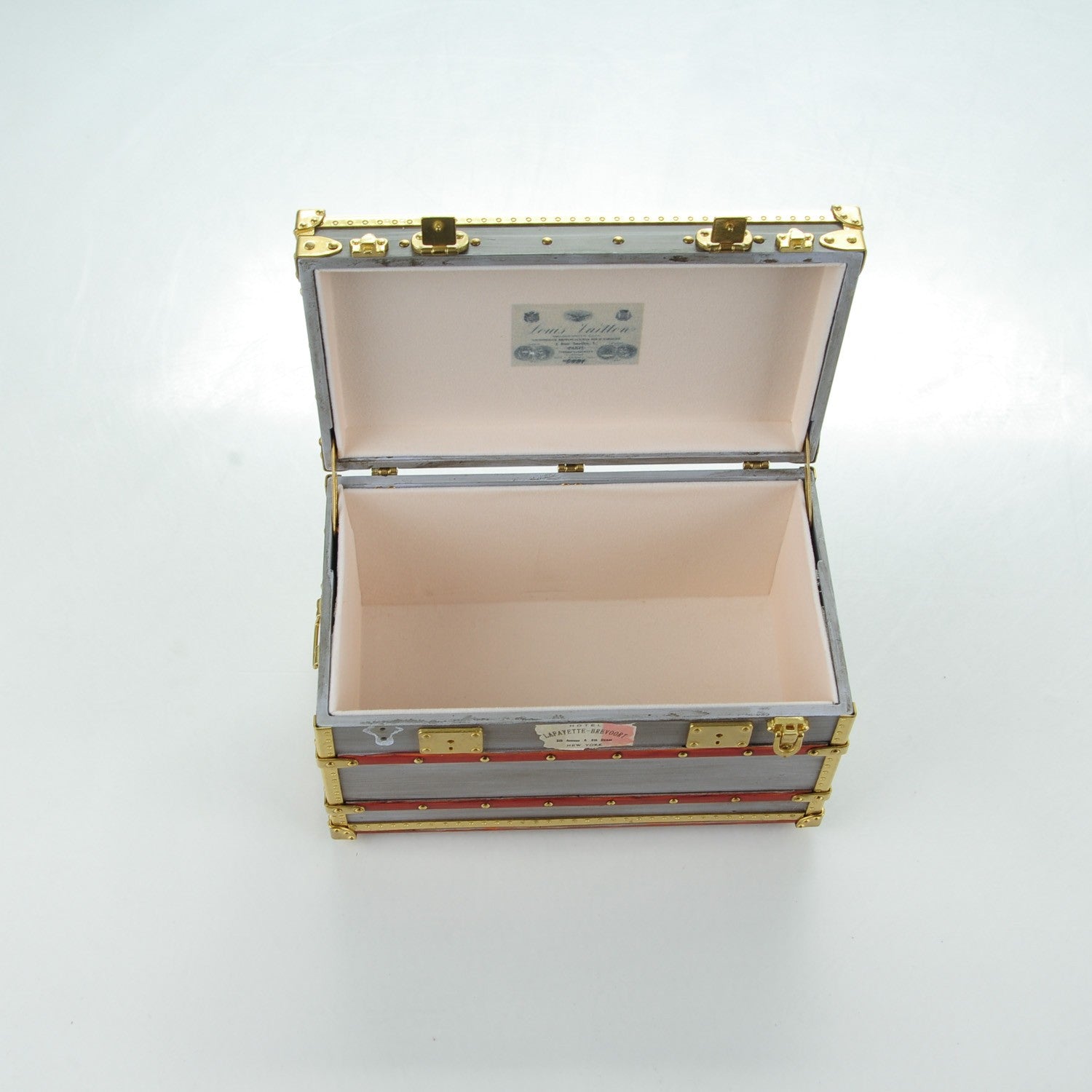 Louis Vuitton Mini Malle Zinc Trunk Paperweight Jewelry Box 7 of 8
