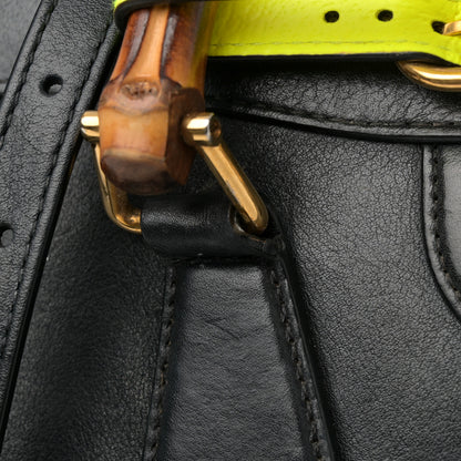 Gucci Calfskin Small Diana Tote Bag Black Yellow Fluo 12 of 14