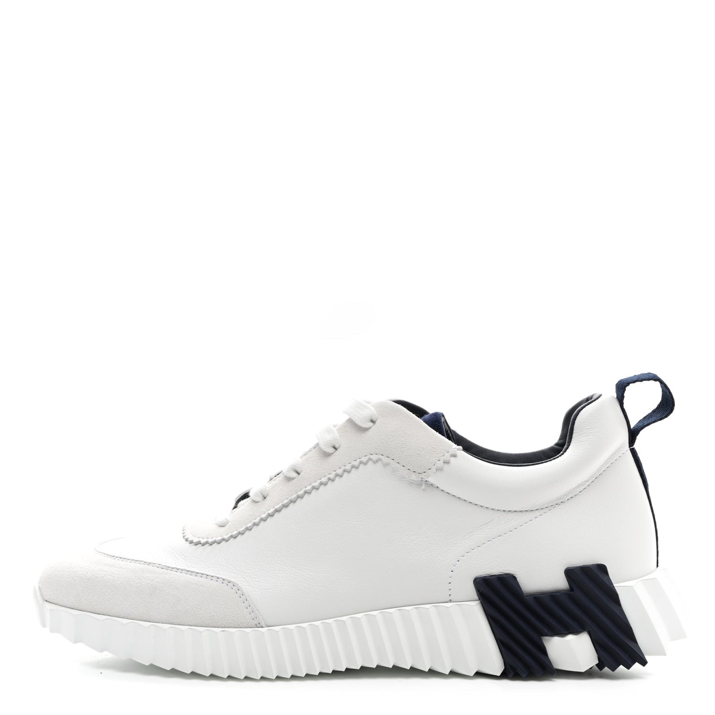 Goatskin Suede Mens Bouncing Sneakers 40 White Black
