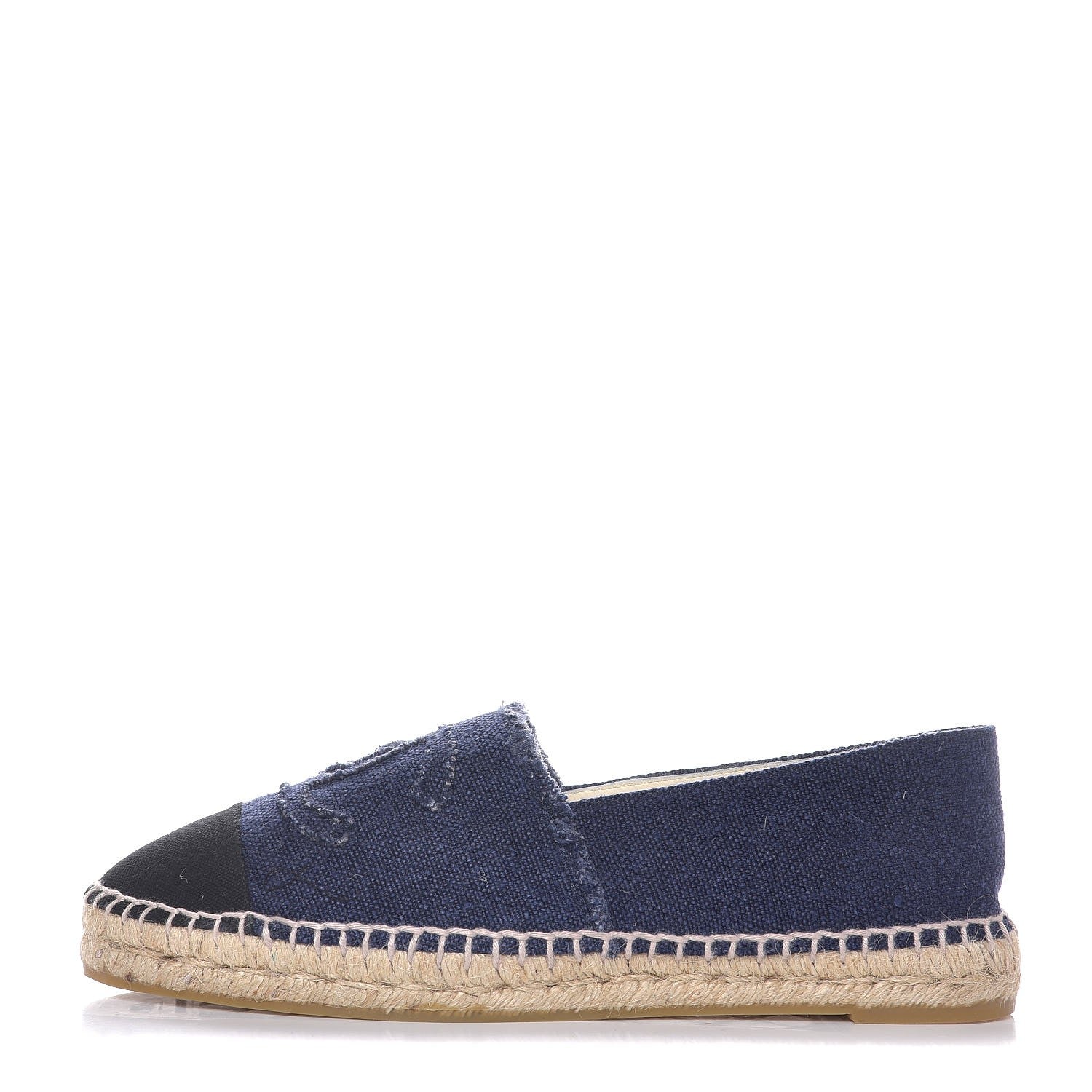 Chanel Linen CC Espadrilles 42 Navy Black 1 of 9