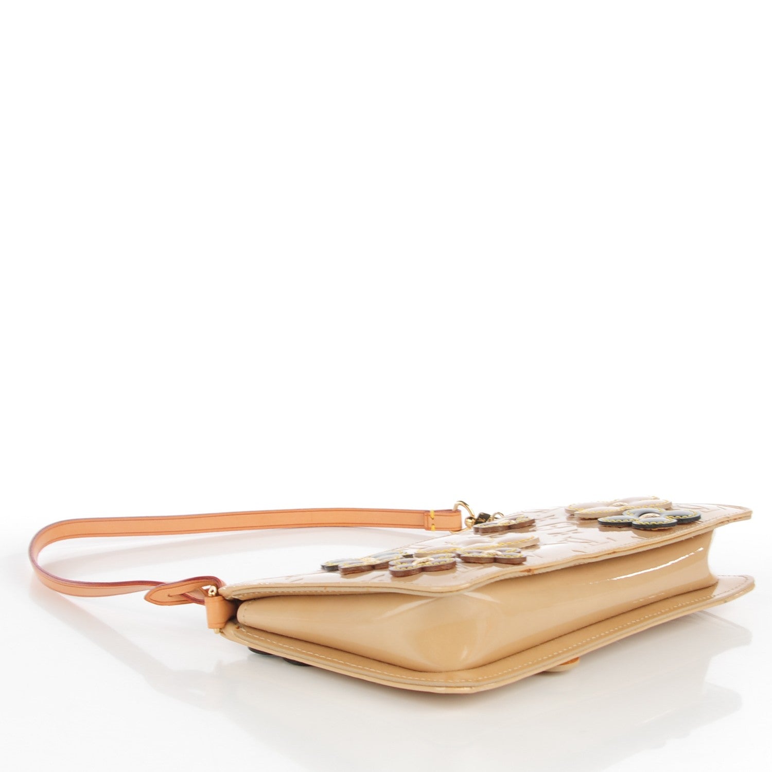 Louis Vuitton Vernis Lexington Fleurs Pochette Beige 4 of 7