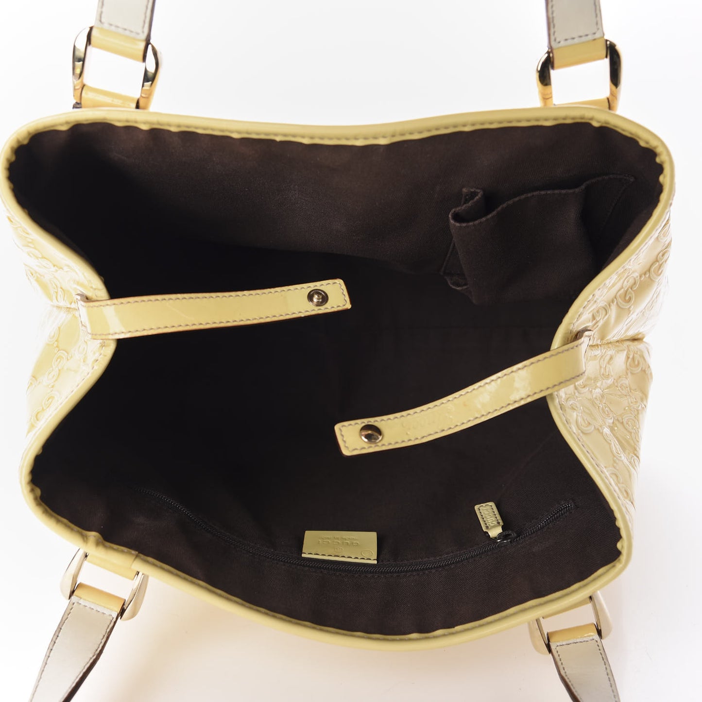 Patent Monogram Small D Ring Tote Yellow