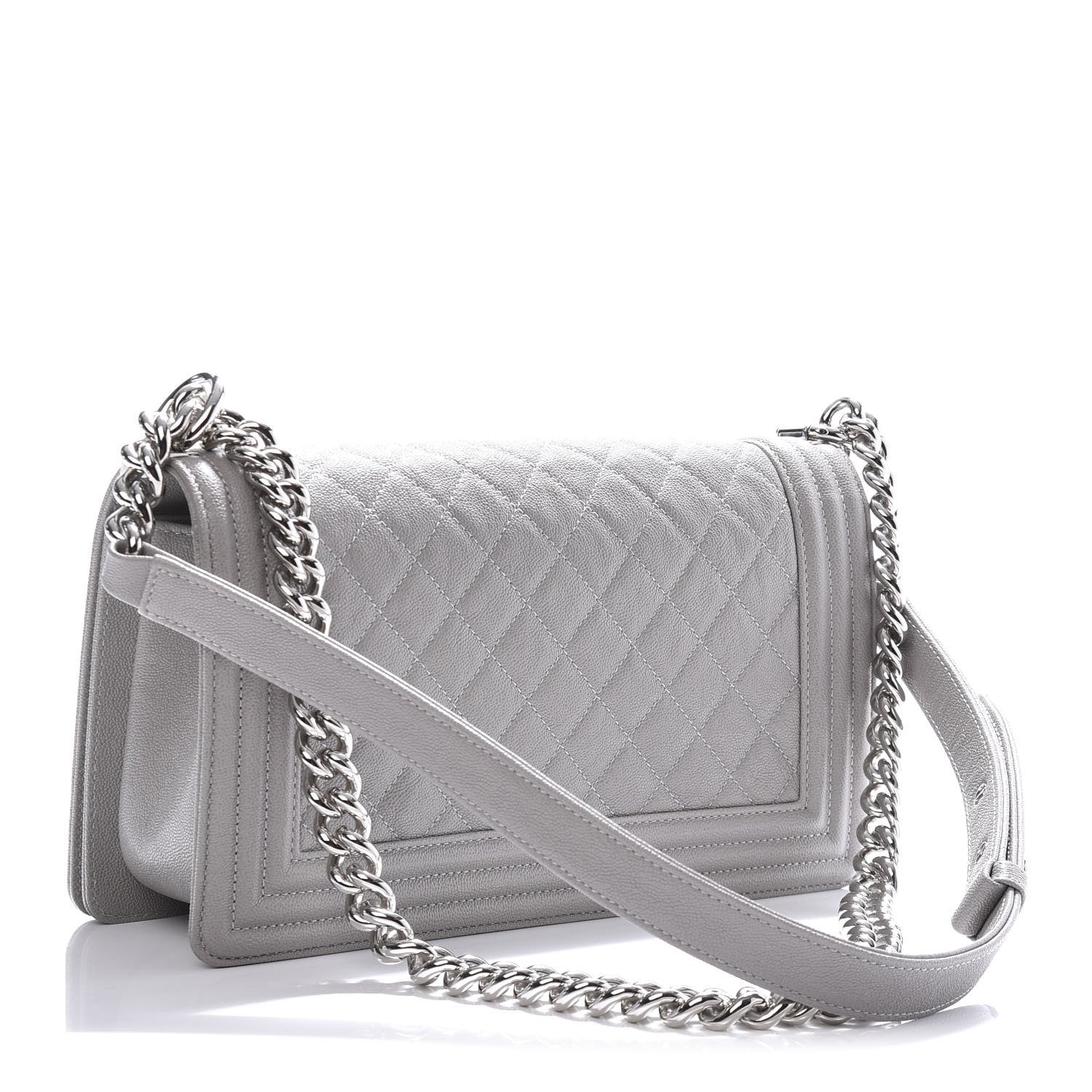 Chanel Caviar Quilted Medium Boy Flap Grey 3 of 11