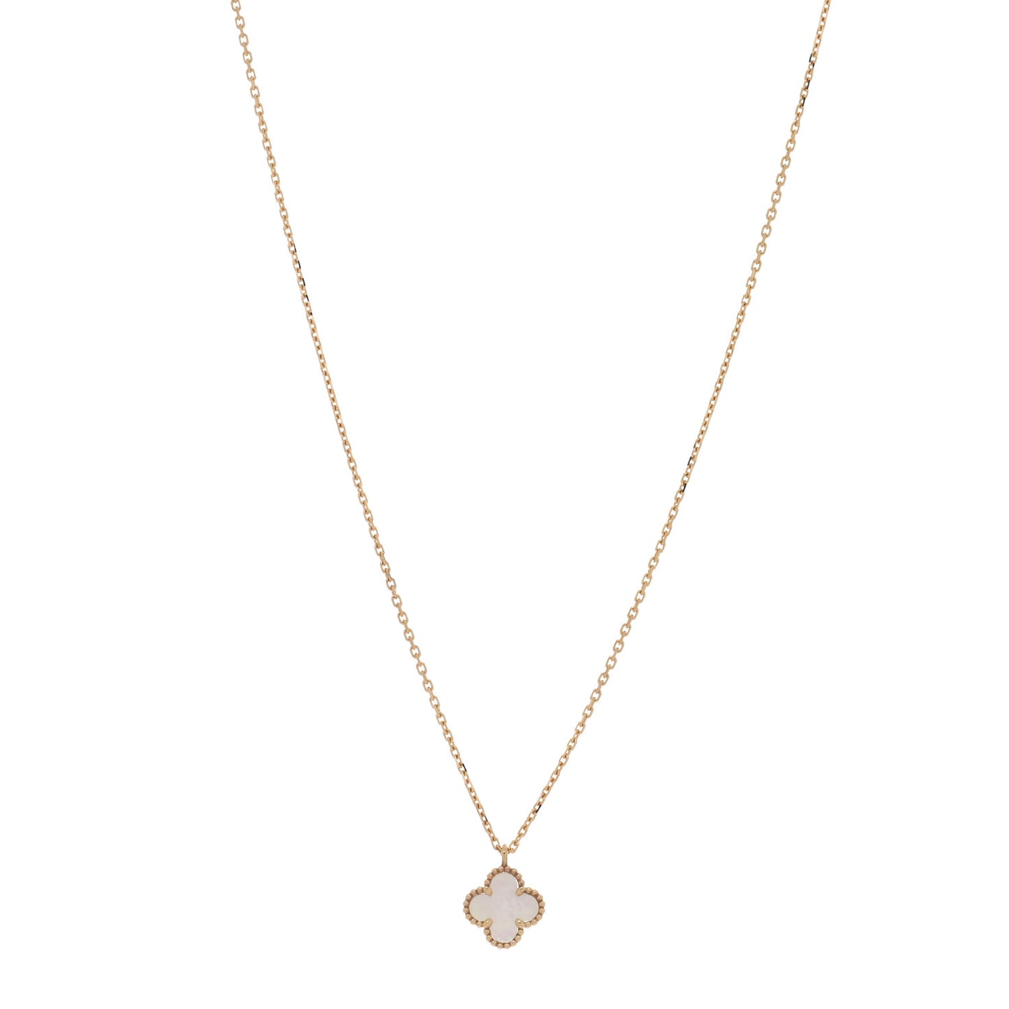 18K Yellow Gold Mother of Pearl Sweet Alhambra Pendant Necklace