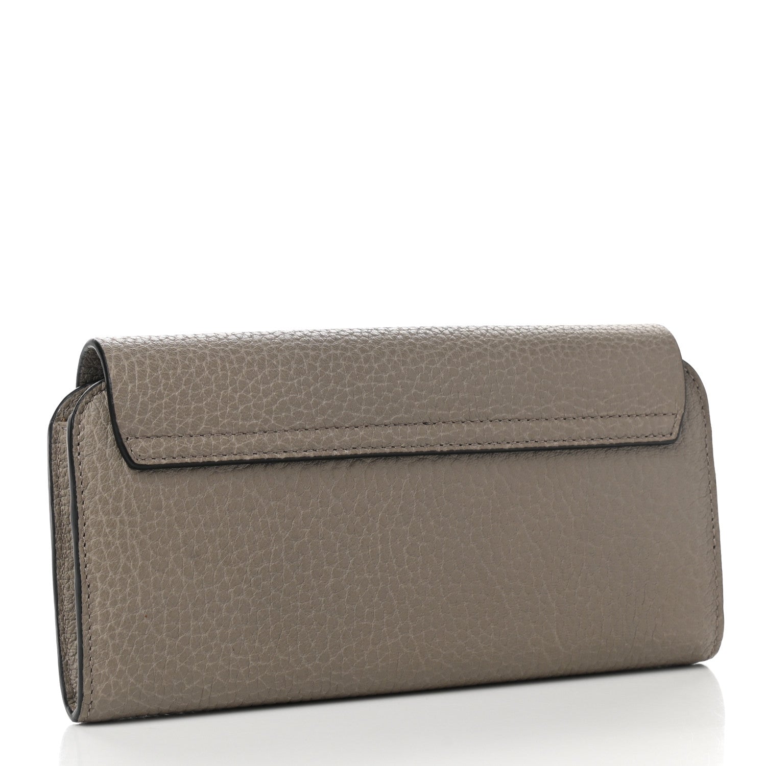 Chloe Grained Lambskin Drew Long Wallet with Flap Motty Grey 3 of 10