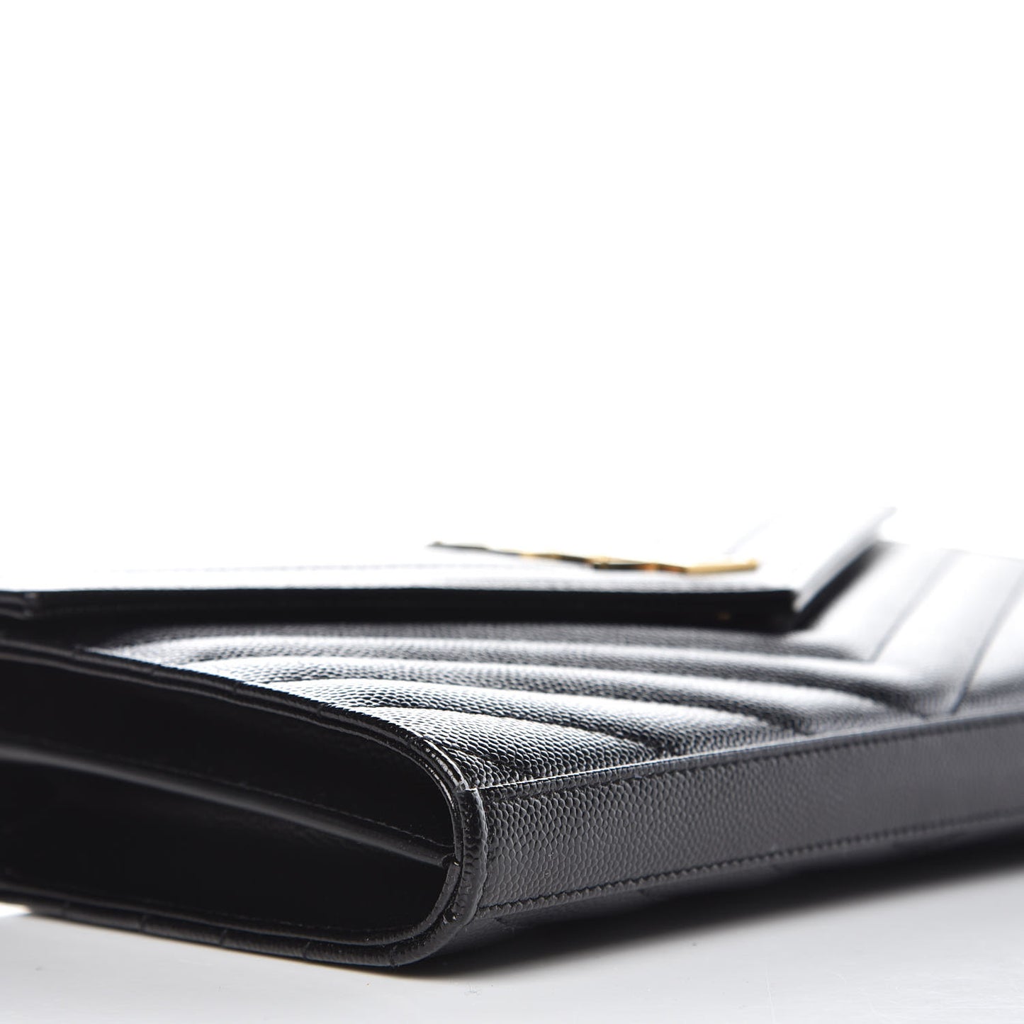 Grain De Poudre Matelasse Chevron Monogram Chain Wallet Black