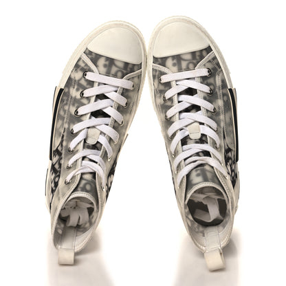 Christian Dior Technical Canvas Oblique B23 High Top Sneakers 38 White Black 2 of 9