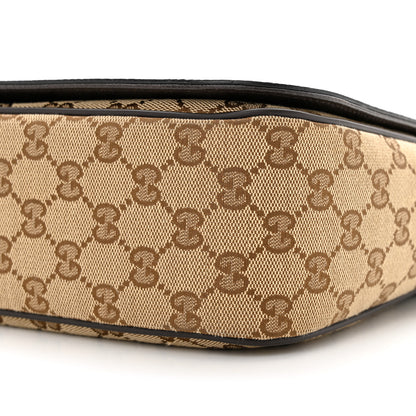 Gucci Monogram Flap Messenger Bag Beige Dark Brown 10 of 11