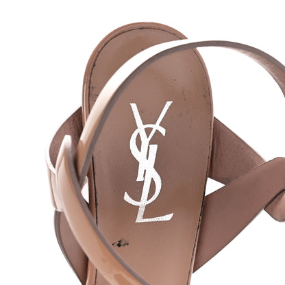 Saint Laurent Patent Tribute 75 Platform Sandals 39.5 Nude 7 of 12