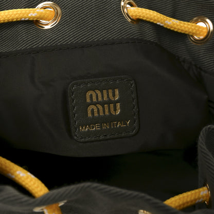 Miu Miu Canvas Gabardine Bucket Bag Oliva Giallo 6 of 9