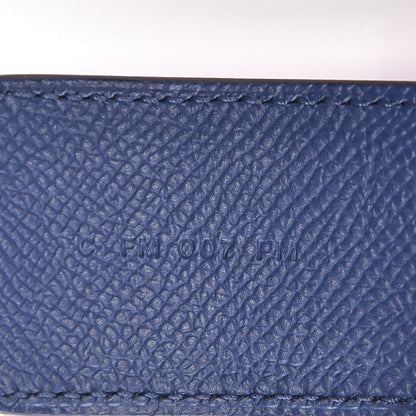 Hermes Epsom 40mm Tressage Shoulder Strap Bleu Brighton Capucine Bleu Saphir 4 of 6