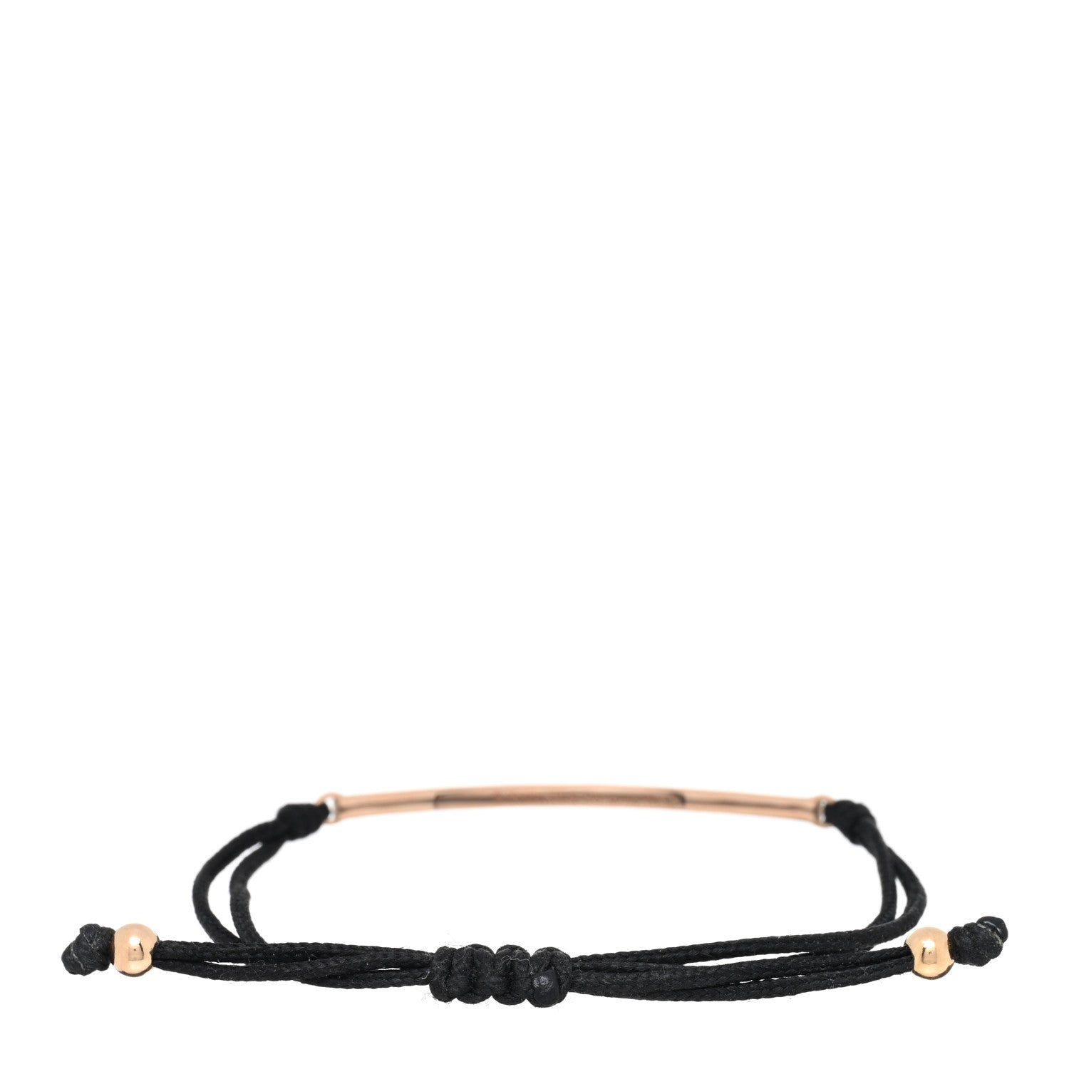 Tiffany 18K Rose Gold Pink Sapphire Metro Bar Cord Bracelet 2 of 3