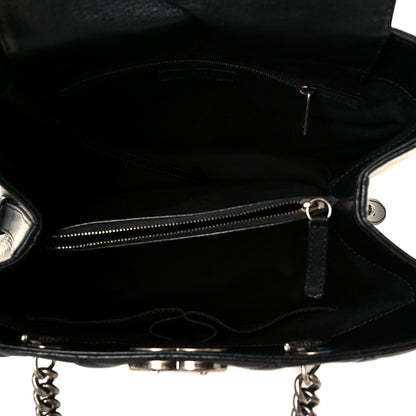 Chanel Metallic Goatskin Quilted Small City Rock Shopping Tote Black 5 of 10
