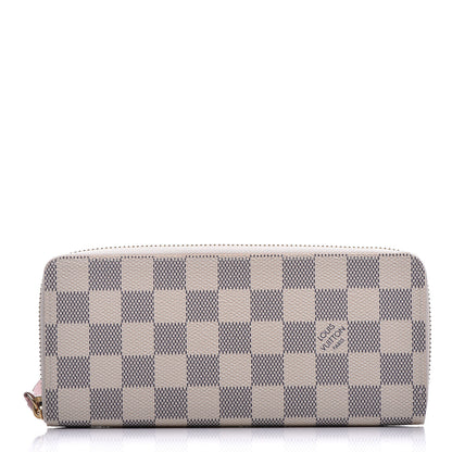 Louis Vuitton Damier Azur Clemence Wallet Rose Ballerine 1 of 8