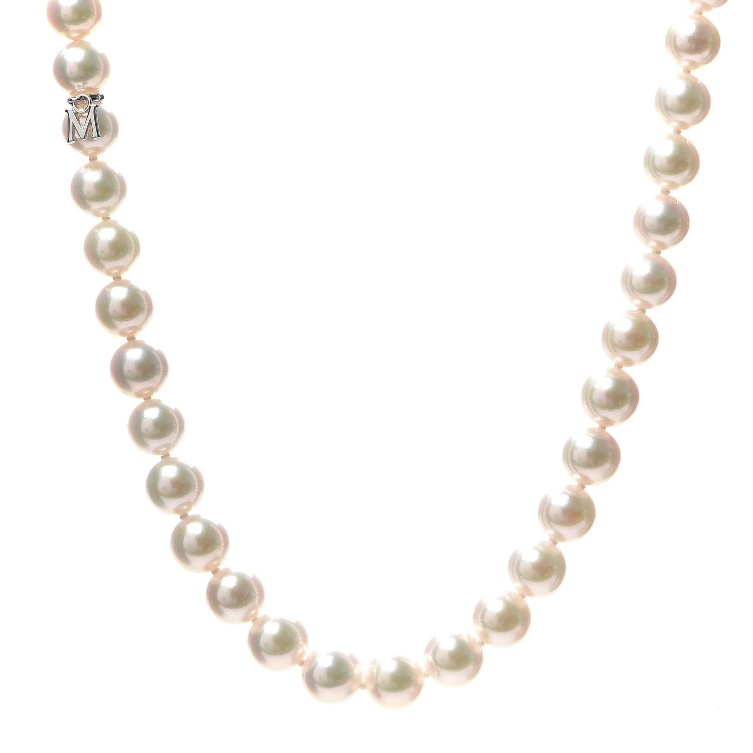Mikimoto 18K White Gold Akoya Pearl 7-7.5mm Strand Necklace 16" 1 of 7